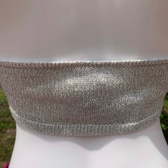 💋NWT Lovers + friends silver metallic halter bikini swim top - Picture 8 of 13